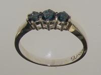 Modern Sterling Silver London Blue Topaz Trilogy Ring