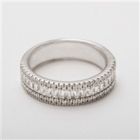 Beautiful Platinum 1.25ct Baguette & Brilliant Cut Diamond Eternity Wedding Ring