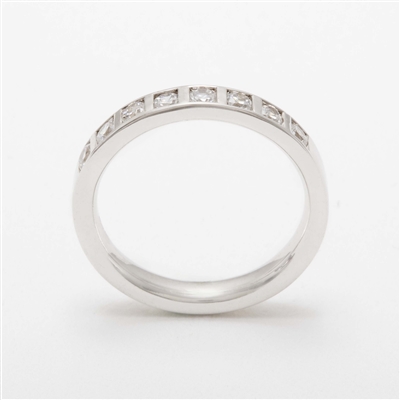 Stunning Platinum Tension Set 0.40ct Diamond Half Eternity Ring