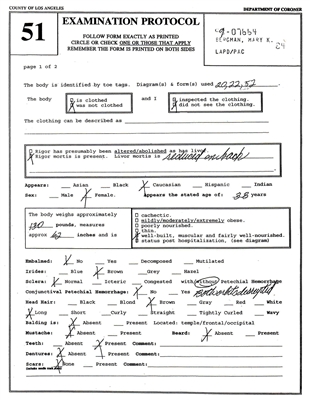 MARY KAY BERGMAN - AUTOPSY