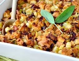 Focaccia Stuffing with Apples and Leeks