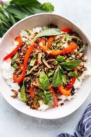 Thai Basil Beef with Coconut Rice