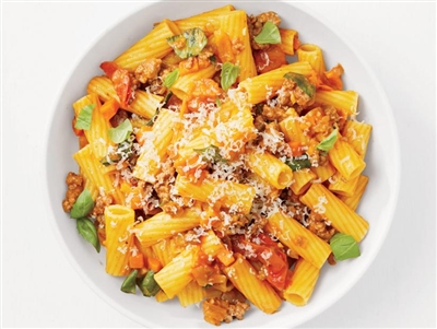 Fresh Double Tomato Bolognese with Rigatoni and Beef