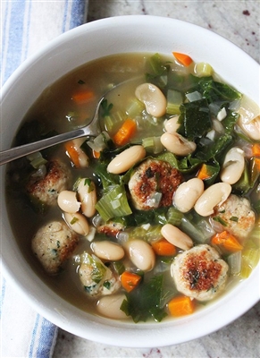 Meatball, White bean, and Vegetable Soup