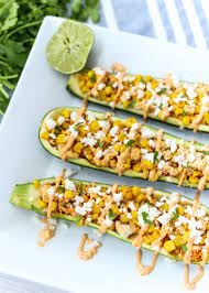 Mexican Street Corn Stuffed Zucchini