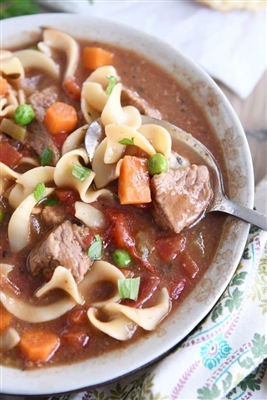 Beef Vegetable and noodle Soup