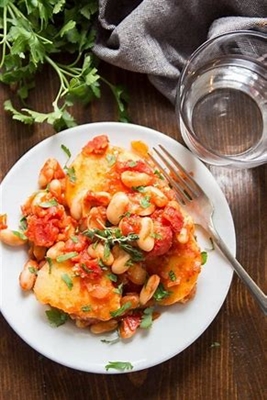 Oven-Baked Polenta with Tomatoes and White Beans