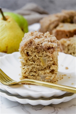 Pear Cake with Warm Spice Crumble topping