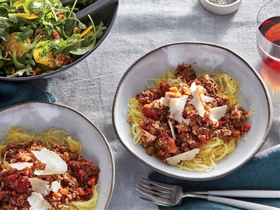 Mushroom Bolognese with Pasta and Chicken