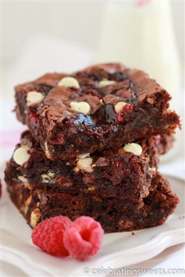 White chocolate Raspberry Brownies