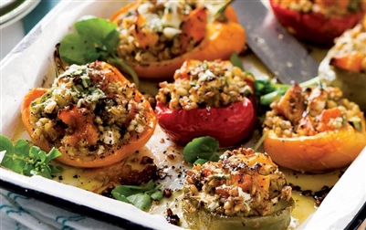 Barley and Vegetable Stuffed Peppers