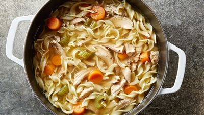 Chicken and Egg Noodle soup with Vegetables