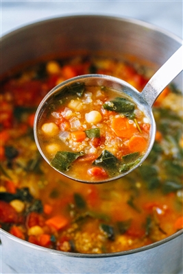 Garbanzo, Quinoa, and Vegetable Soup