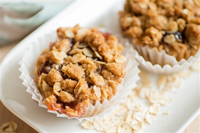 Peanut Butter Raspberry Crumble Muffins