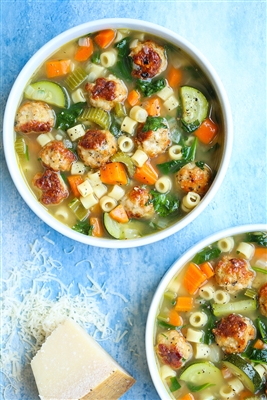 Vegetable and Turkey Meatball Soup
