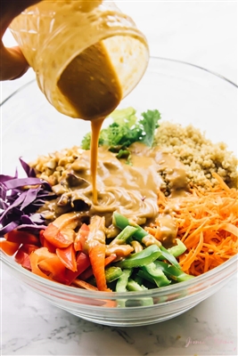 Quinoa Vegetable Bowl with Thai Peanut Sauce