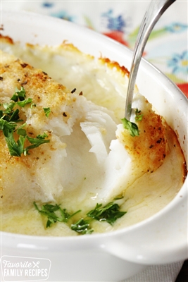 Herb Panko Cod with Lemon Cream Sauce