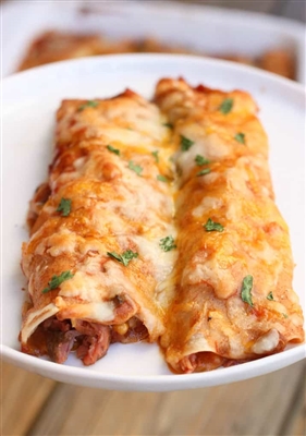 Barbacoa (Shredded Beef) Rojas Enchiladas
