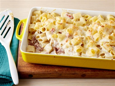 Rigatoni with Bechamel and Pancetta