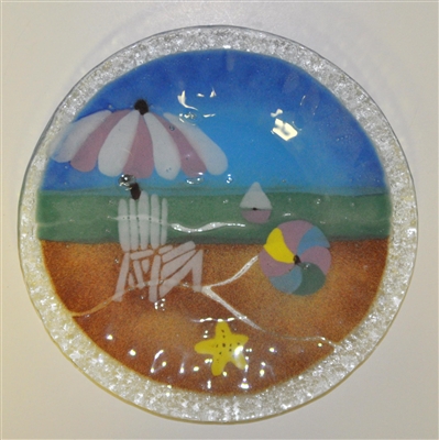 9 inch Pastel Beach Scene Plate