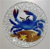 9 inch Flat Blue Claw Crab Plate