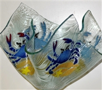 Large Blue Claw Crab Candleholder