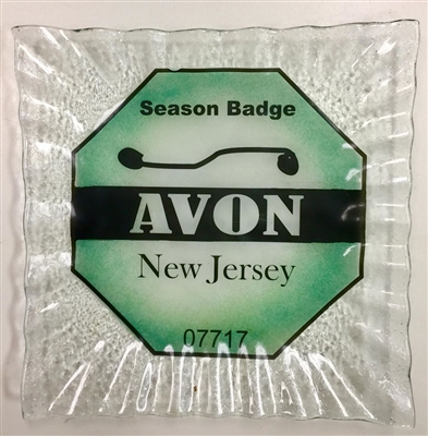 Any Town Beach Badge Seafoam Small Square Plate