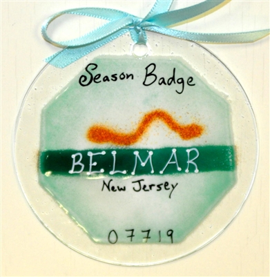 Any Town Beach Badge Seafoam Suncatchers