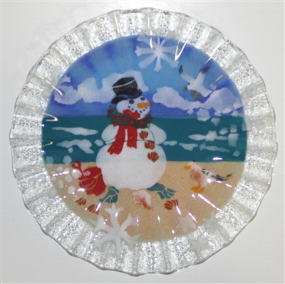 Beach Snowman 10.75 inch Plate