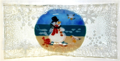 Beach Snowman Rectangle Plate