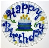 Blue Happy Birthday 10.75 inch Plate