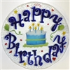 Blue Happy Birthday 12 inch Plate