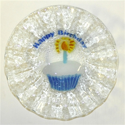 Blue Happy Birthday 7 inch Bowl