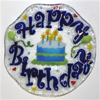 Blue Happy Birthday 9 inch Bowl