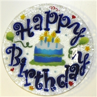 Blue Happy Birthday 9 inch Plate