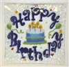 Blue Happy Birthday Small Square Plate