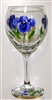 Blue Iris Red Wine Glass