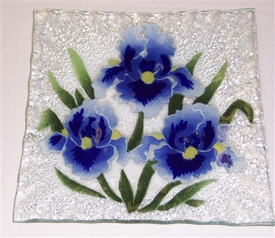Blue Iris Small Square Plate