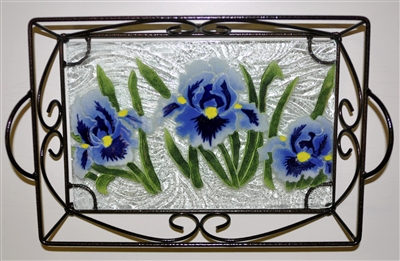 Blue Iris Small Tray (with Metal Holder)