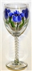 Blue Iris White Wine Glass