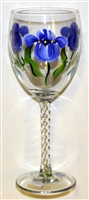 Blue Iris White Wine Glass