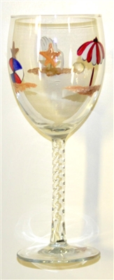 Bold Beach Scene White Wine Glass