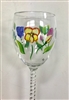 Bold Pansy White Wine Glass