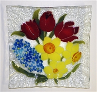 Bold Spring Floral Small Square Plate