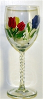 Bold Spring Floral White Wine Glass