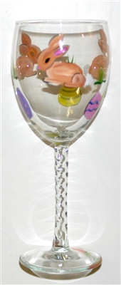 Brown Bunny White Wine Glass
