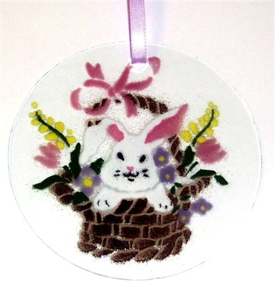 Bunny in Basket Suncatcher