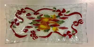 Candy Cane Rectangle Plate