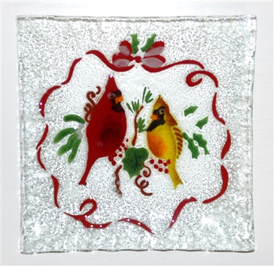 Cardinals Small Square Plate