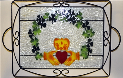 Claddagh Large Tray (with Metal Holder)